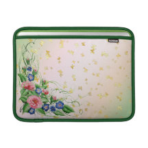 Fine flowers with butterflies MacBook air sleeve