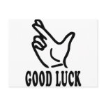 finger good luck icon postcards