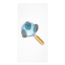 Finger Prints Under a Magnifying Glass Photo Card Template
