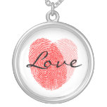 Fingerprint Love Square Keepsake Charm necklaces