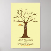 Fingerprint Tree Wedding (Cream)