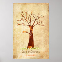 Fingerprint Tree Wedding Guestbook (Vintage)