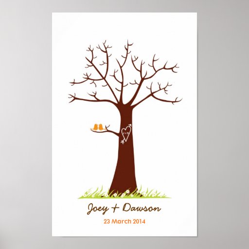 Fingerprint Tree Wedding Guestbook (White)