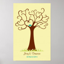 Fingerprint Tree Wedding - Heartastic (Cream)
