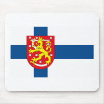 Finland Flag w COA Mousepad