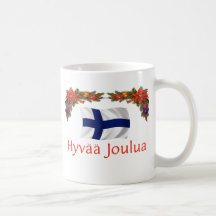 Finland Hyvaa Joulua (Merry Christmas) Mugs