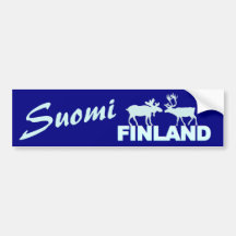 Finland Moose & Reindeer bumpersticker Bumper Stickers