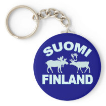 Finland Moose & Reindeer keychain