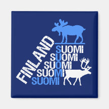 Finland Moose & Reindeer magnet