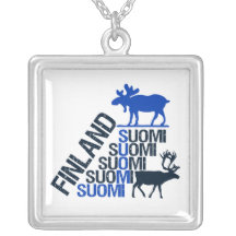 Finland Moose & Reindeer necklace