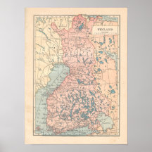 Finland Vintage 1923 Map Posters