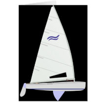 Finn Racing Sailboat onedesign Olympic Class Greeting Card