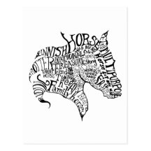 Finnhorse Freehand Typography Postcard