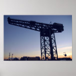 Finnieston Crane at sunset over Glasgow posters