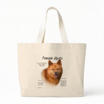 Finnish Spitz History Design Tote Bags
