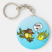 FINS UP! hilarious funny hands up cute cartoon Key Chain