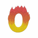 Fire #2 Letter O embroidered shirts