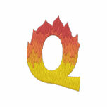 Fire #2 Letter Q embroidered shirts