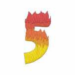 Fire #2 Number 5 embroidered shirts