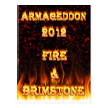 Fire and brimstone fire and red marble. post card