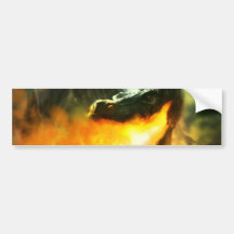 Fire-Breathing Dinosaur or Dragon by Michael Maher Bumper Sticker