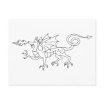 Fire breathing Dragon Illustration postcards