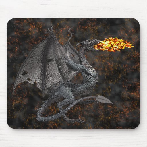 Fire-Breathing Dragon Mouse Pads