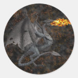 Fire-Breathing Dragon Round Stickers