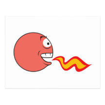 Fire Breathing Smiley Face Post Card