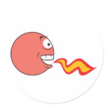 Fire Breathing Smiley Face stickers