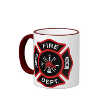 Fire Department Badge Red Mugs