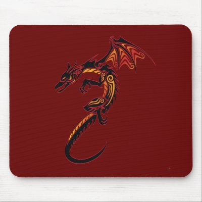 Fire Dragon Mousemat by evrose
