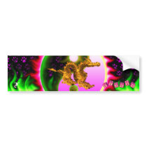 Fire Dragon with your names in toyblocks. Bumper Stickers