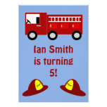 Fire Engine Children's Birthday Party Invitations