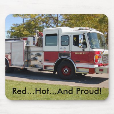 Fire Engine Mouse Pad by deesdigitaldelight