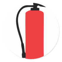 fire extinguisher round sticker