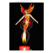 Fire faerie greeting card