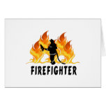 Fire Fighter Flames Greeting Cards