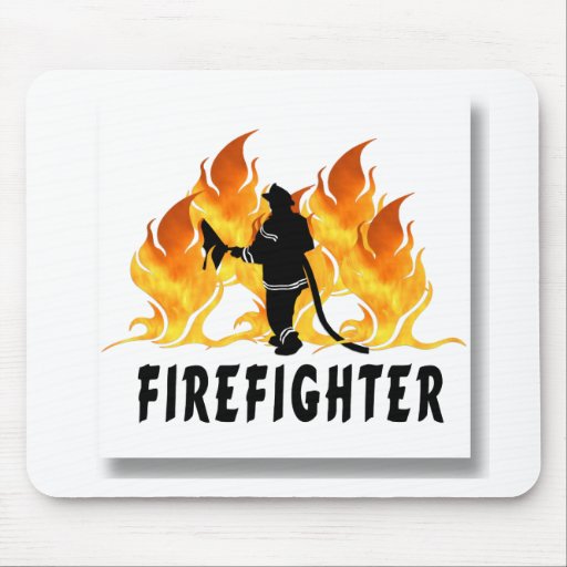 Fire Fighter Flames Mouse Mat