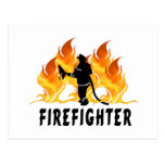 Fire Fighter Flames Postcards
