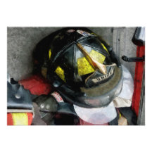 Fire Fighter's Helmet Closeup Invite