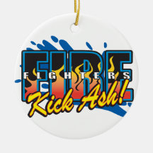 Fire Fighters Kick Ash Christmas Ornaments