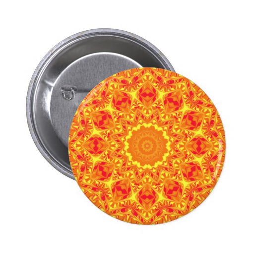 Fire Flower Kaleidoscope Buttons