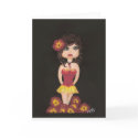 Fire Girl Quantum Cutie Girl Greeting Card