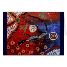 Fire Goanna Dreaming Greeting Cards