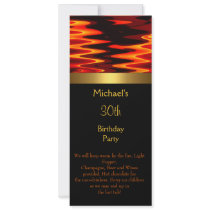 Fire Gold Black 30th Birthday Party Long 2