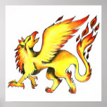 Fire Griffin Poster posters