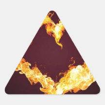 FIRE HEART TRIANGLE STICKER