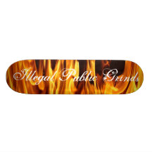 fire, Illegal Public Grinds Skateboard