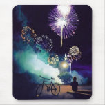 "Fire in the Sky" Fireworks Watercolor Art mousepads